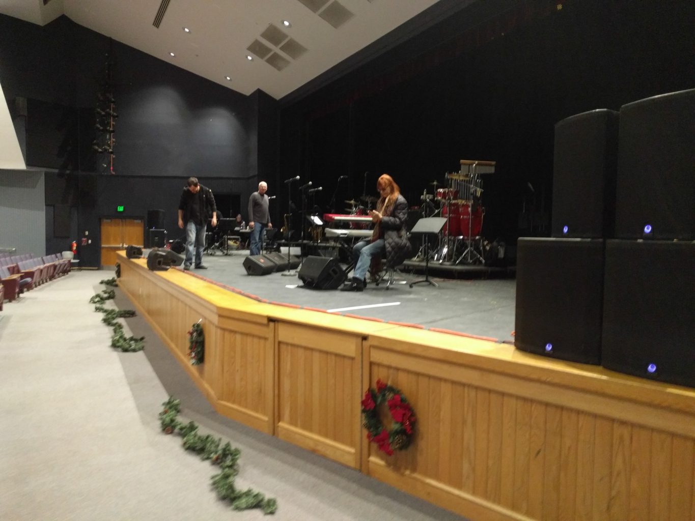 Setting up for Darlene Love